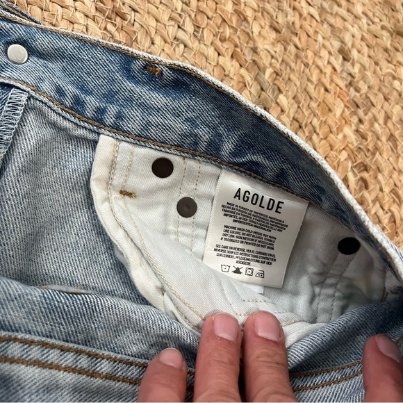 Agolde Women's Frayed Jean Shorts - Light Blue 26 - Picture 5 of 5